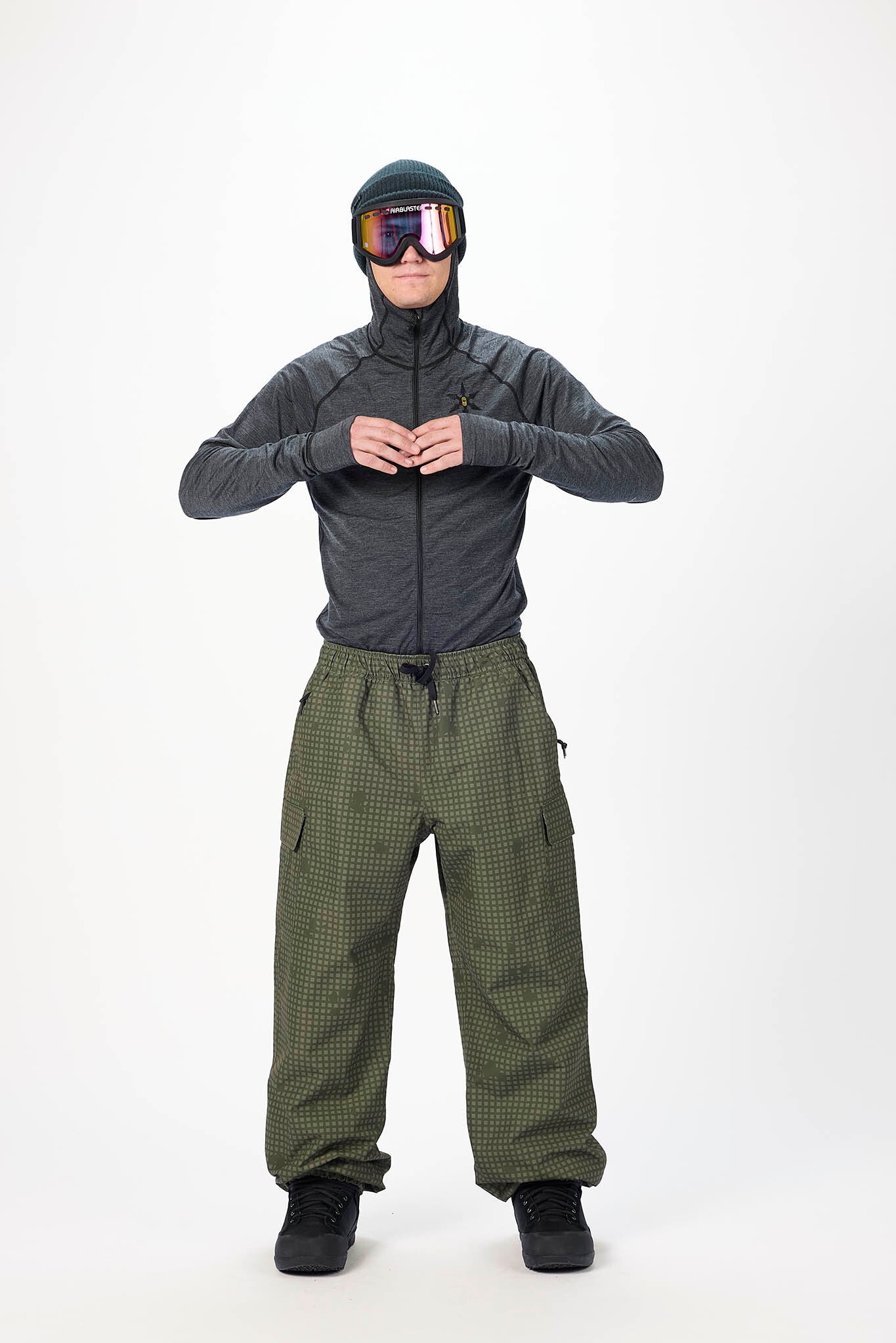 26-27 AIRBLASTER ACCESS CARGO PANT OLIVE GRID