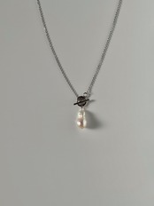 ［silver］pearl mantel necklace［SRN019］
