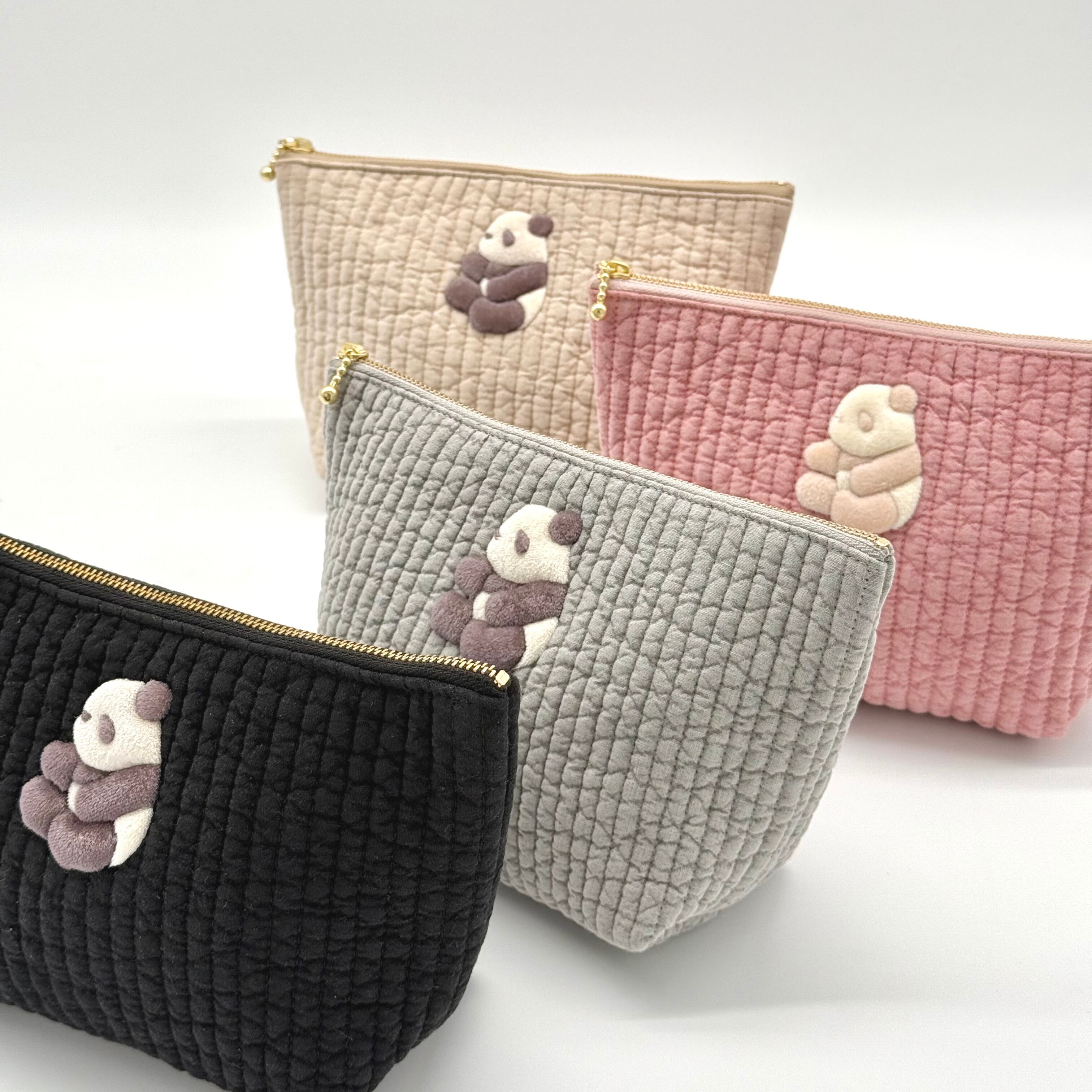 ポーチ】ブラック | RINOSUcollection ぷっくりアップリケが可愛い布