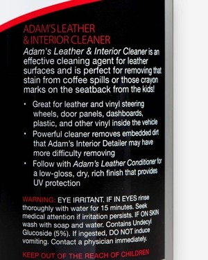 Adam’s Leather & Interior Cleaner Spray（レザー&インテリアクリーナースプレー）