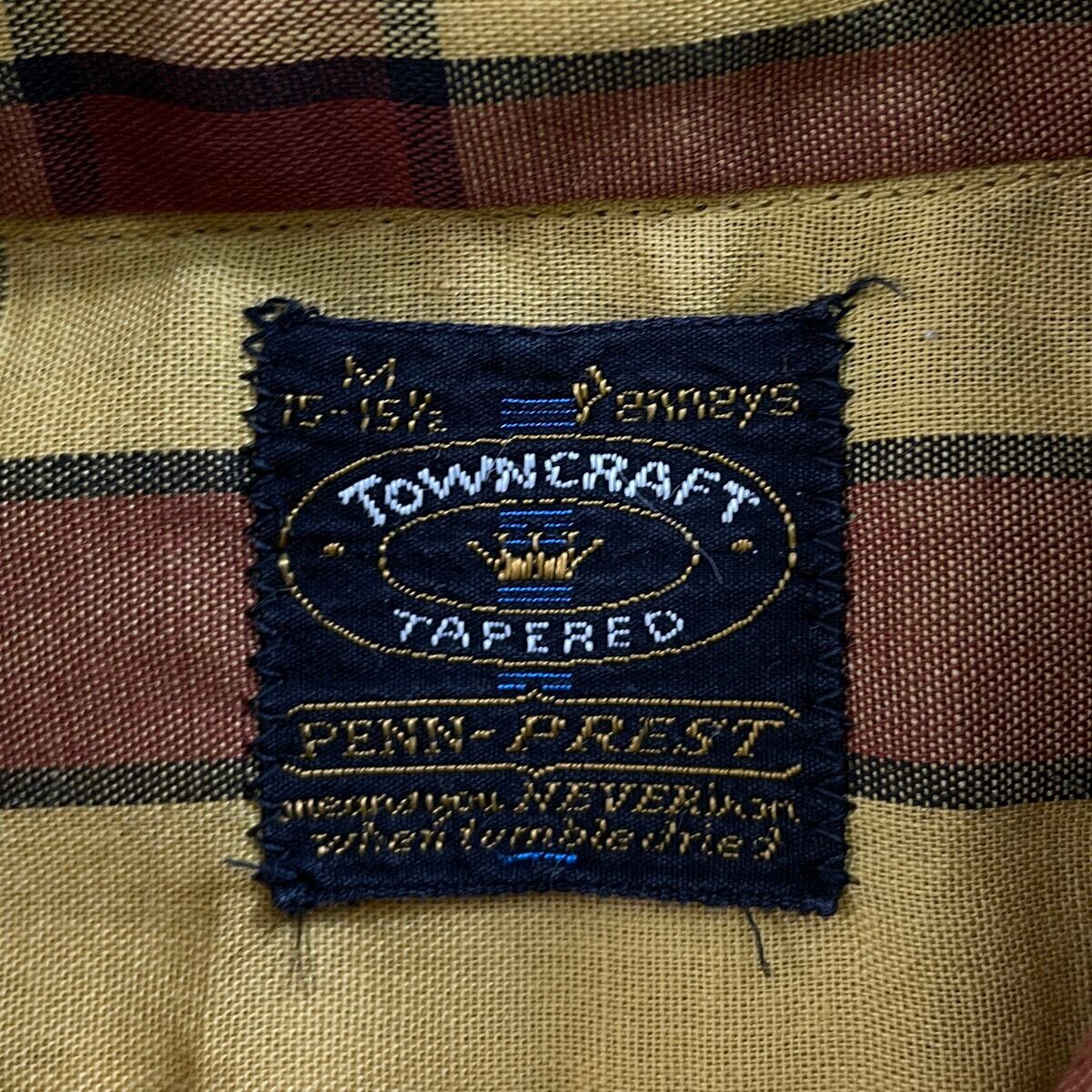60年代 TOWNCRAFT タウンクラフト チェックシャツ メンズM 古着 60s
