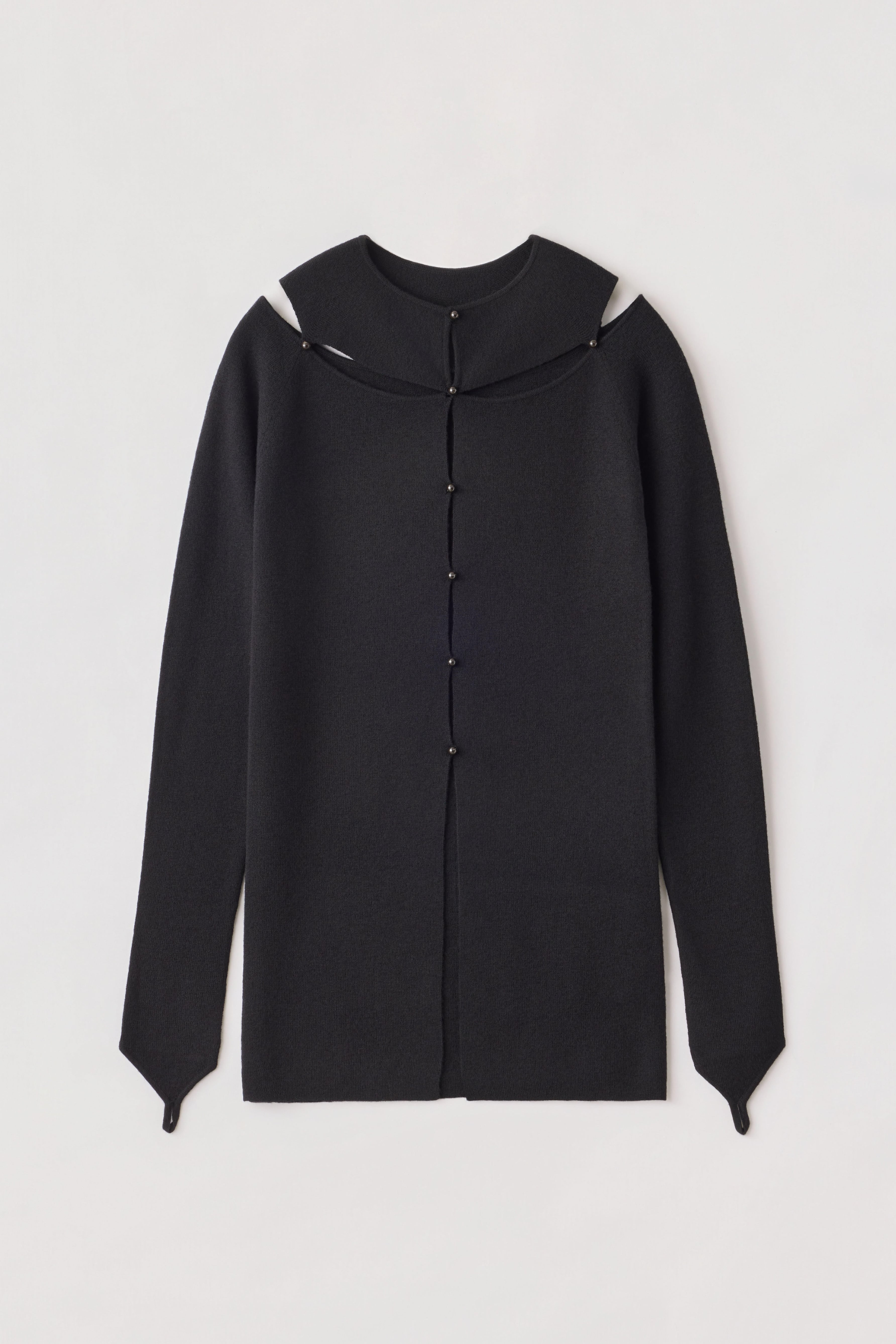 SHEER SHORT CARDIGAN 26SSAC-005 LT.KHAKI×BLACK | A CCORDION