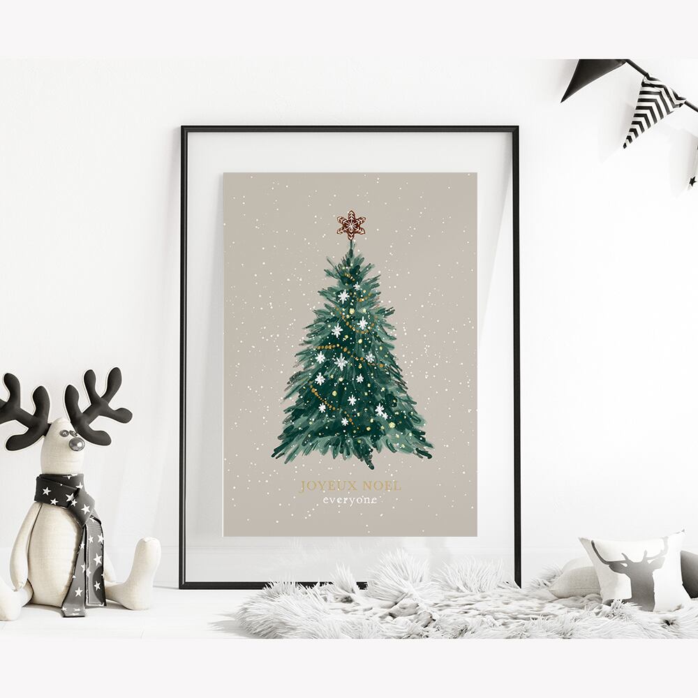 クリスマスツリーのポスター / i1019 / 北欧のクリスマス 雪の中
