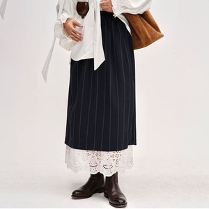 lace hem stripe skirt 14751