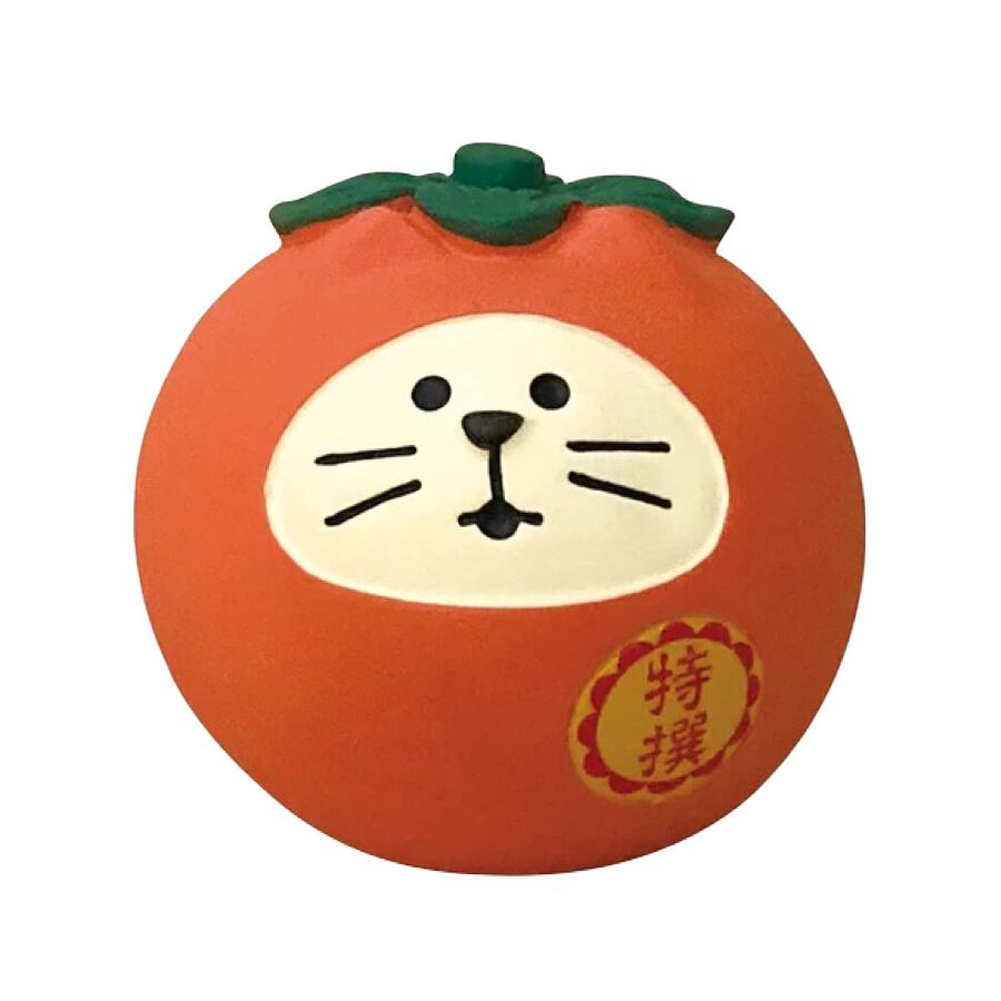 コンコンブル フルーツ猫だるま 柿 マスコット みのりの秋シリーズ 大人ファンシー雑貨店etamo