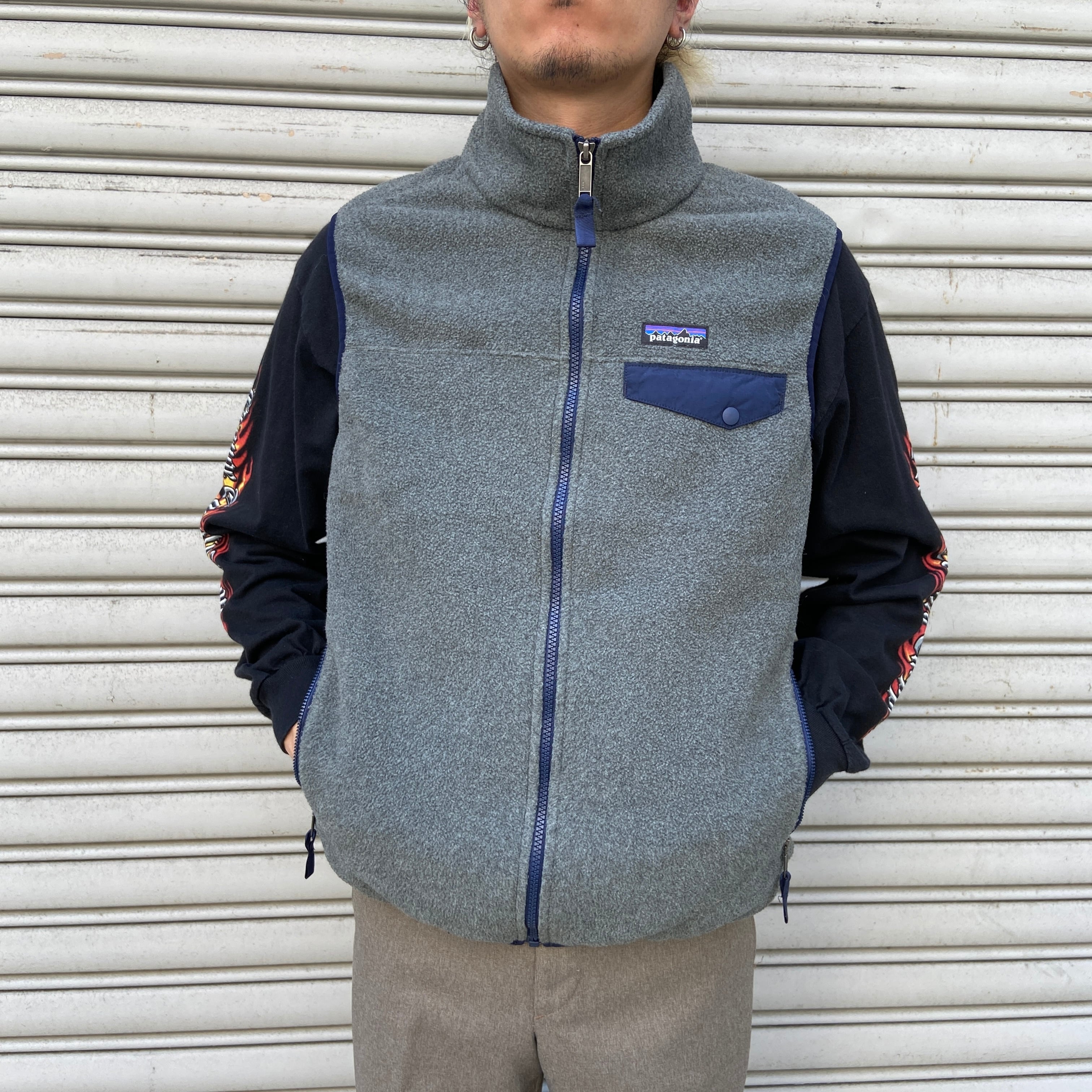 パタゴニア シンチラ フリースベスト M グレー 00s カナダ製 patagonia