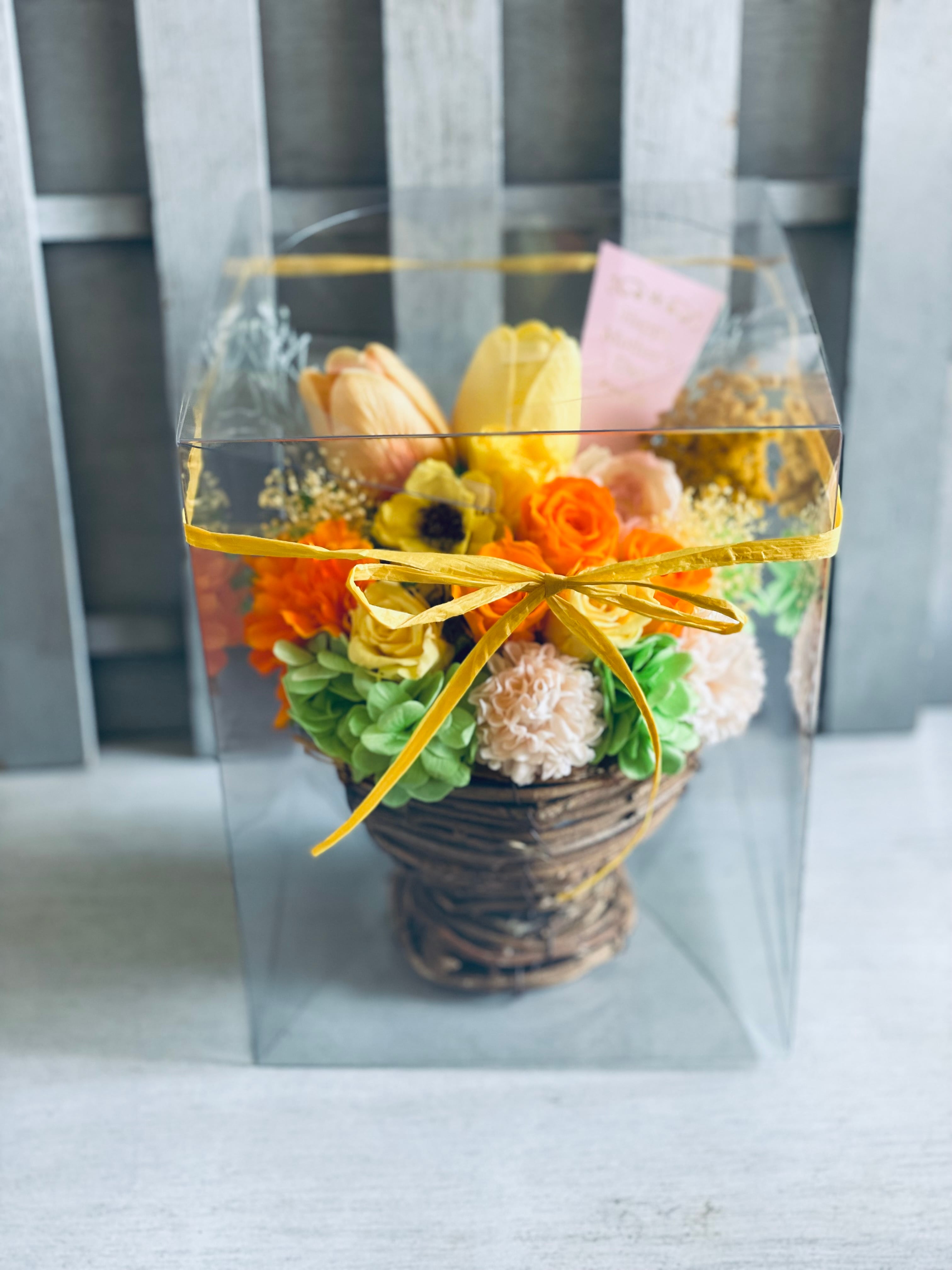 プリザーブドフラワー♥アレンジメント♥ イエロー♥ビタミン