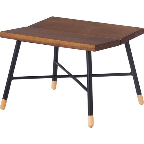 スツール S GT-411BR 木製 天然木 ミンディ スチール 脚キャップ モダン 花台 ディスプレイ 玄関 リビング 腰掛け シンプル おしゃれ ブラウン