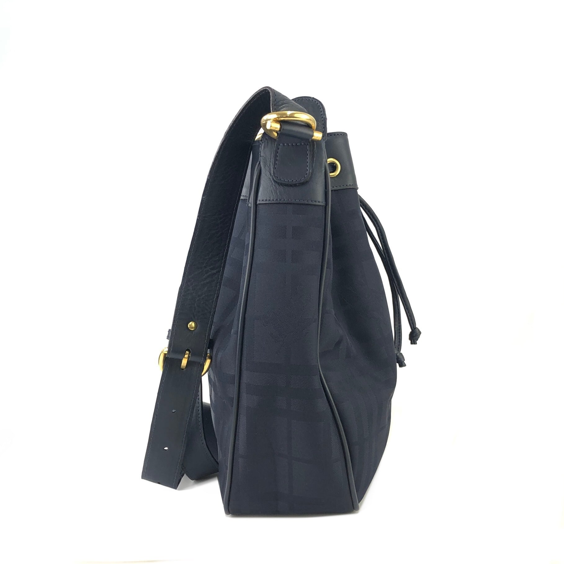Burberrys' バーバリーズ ロゴモチーフ キャンバス×レザー 巾着