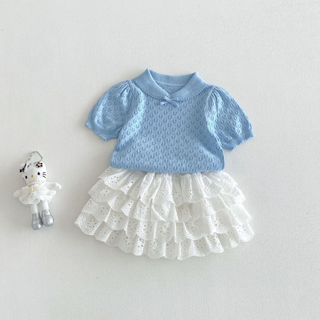 【BABY】チェックアイボリーフリルティアードスカート - 11