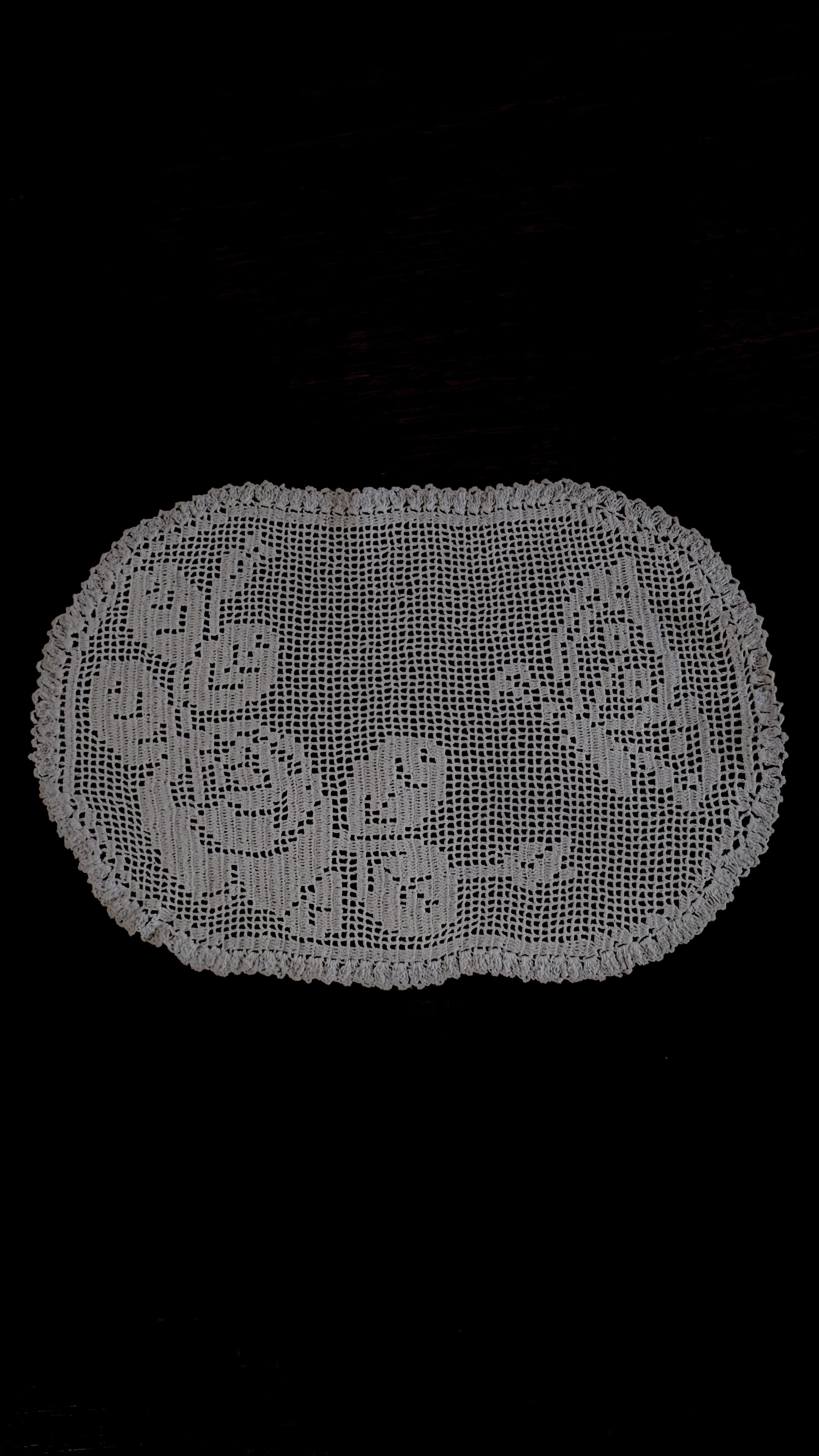 vintage doily Rose & Butterfly