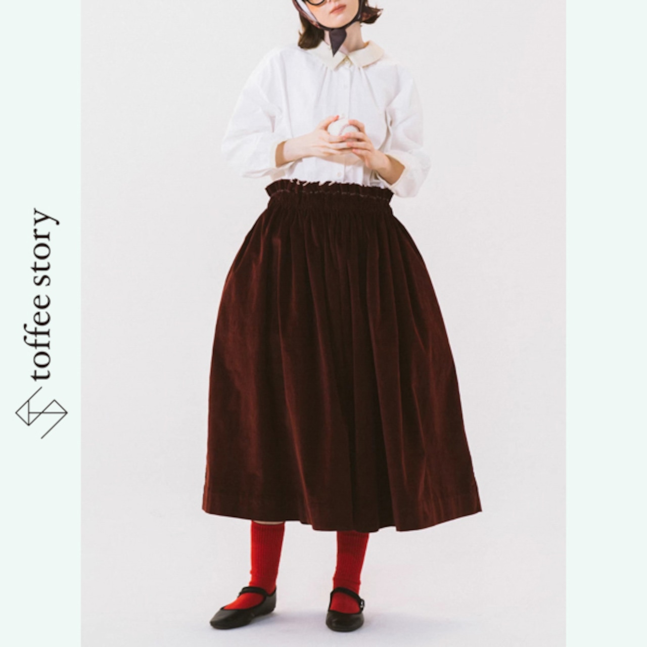 木の実色コーデュロイと秋物語スカート 《W0198》