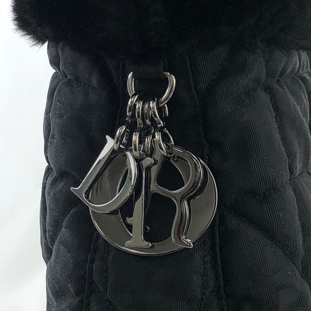 Christian Dior  ディオール カナージュ ナイロン×ファー ハンドバッグ ブラック vintage ヴィンテージ オールド vnnayw