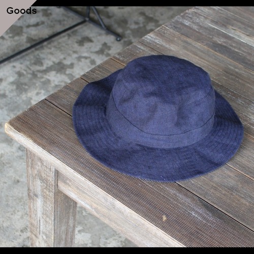 Au vrai chic Britain　Linen Bucket Hat　（Indigo Navy）
