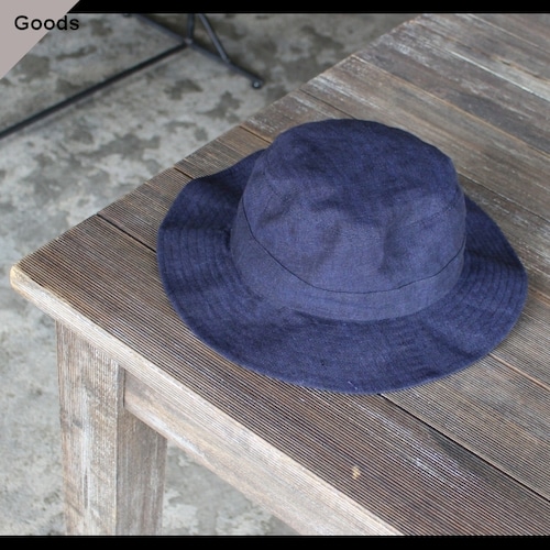 Au vrai chic Britain　Linen Bucket Hat　（Indigo Navy）