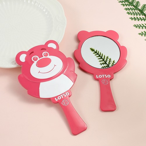 かわいいピンクのクマの手鏡 Makeup mirror ロッツォ A00313-265