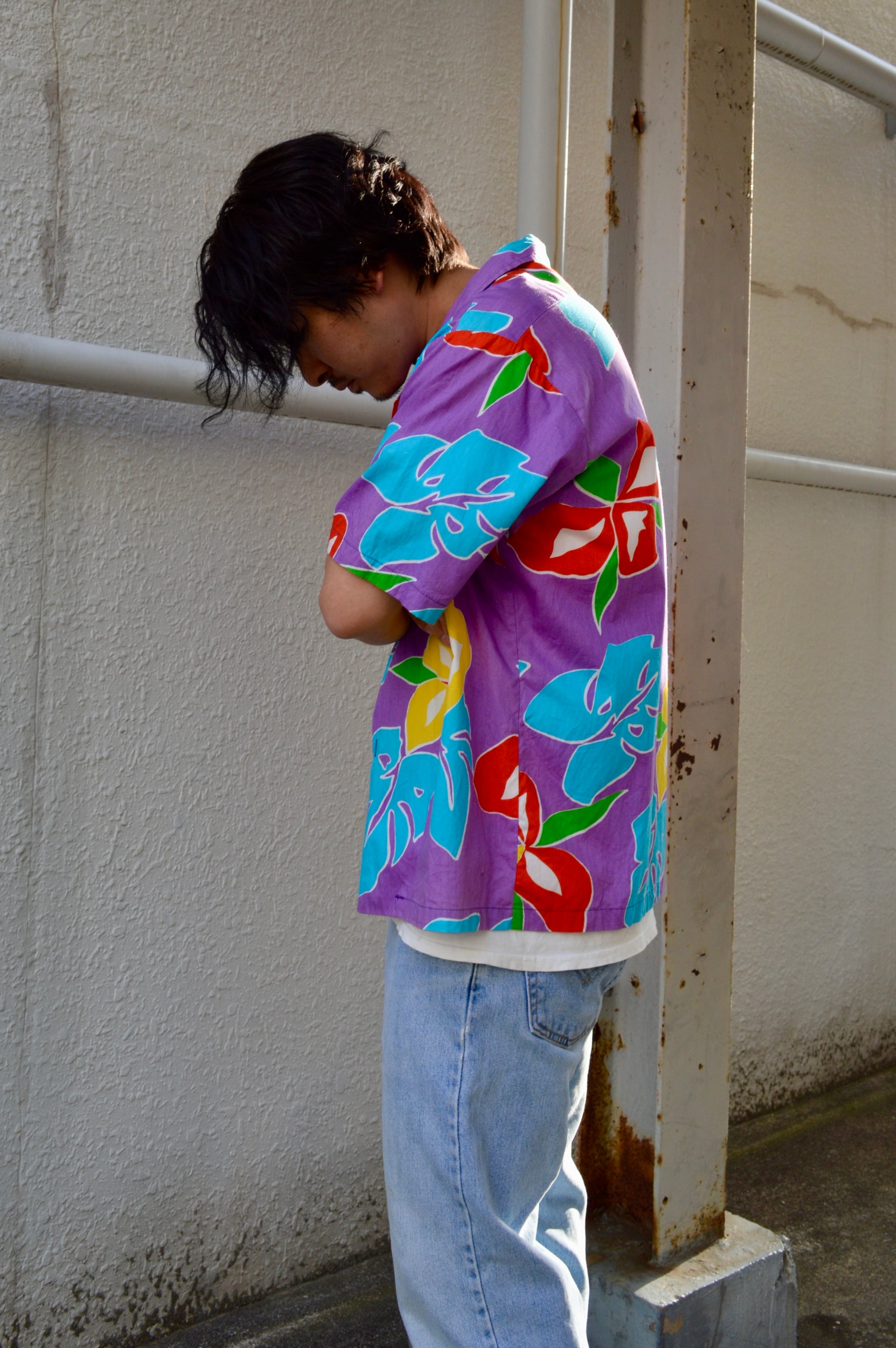 SurfLine Hawaii 80s Aloha Shirts Vintage fabric TIKITEX社製 サーフ