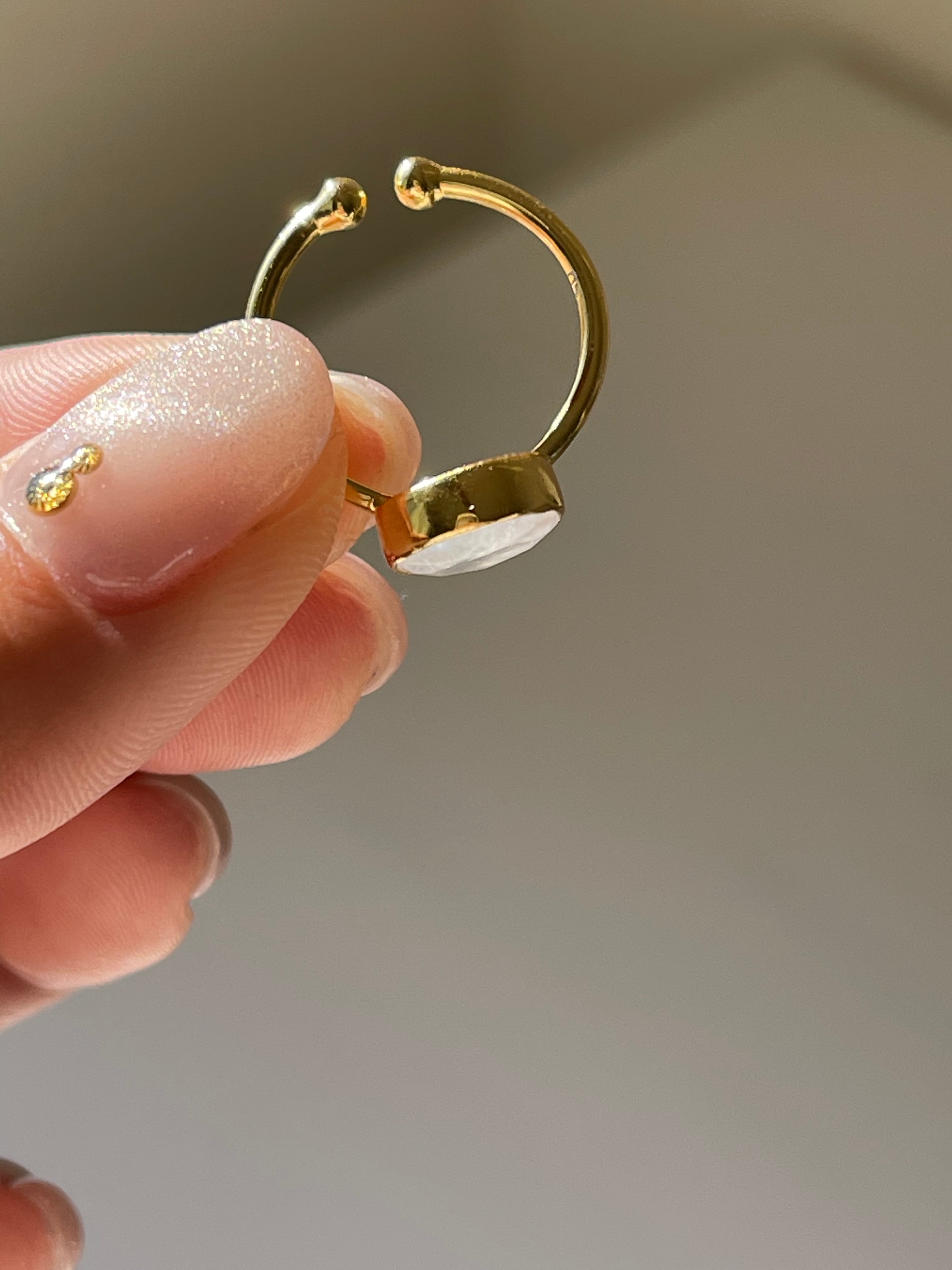 Silver925 based 極厚18kgp carnelian  oval ring A/シルバー925ベース極厚18金鍍金カーネリアンオーバルリングA