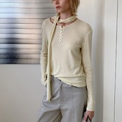 Léger Scarf Henley Top F0598