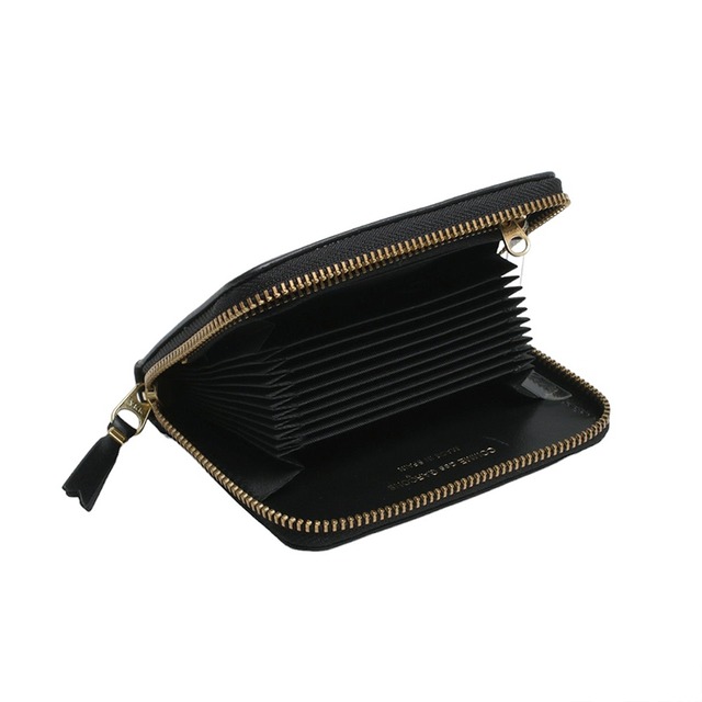 コムデギャルソン COMME DES GARCONS 二つ折り財布 ミニ財布 ウォレット カードケース 名刺入れ SA2110 メンズ レディース レザー ブラック