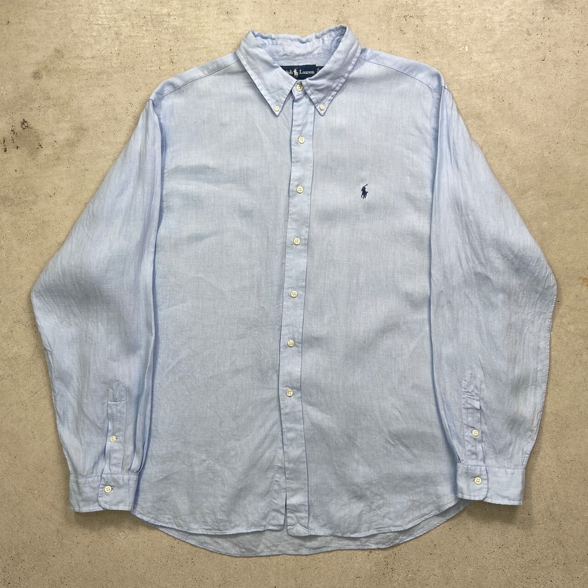 90年代 Ralph Lauren ラルフローレン CLASSIC FIT リネンシャツ メンズ 