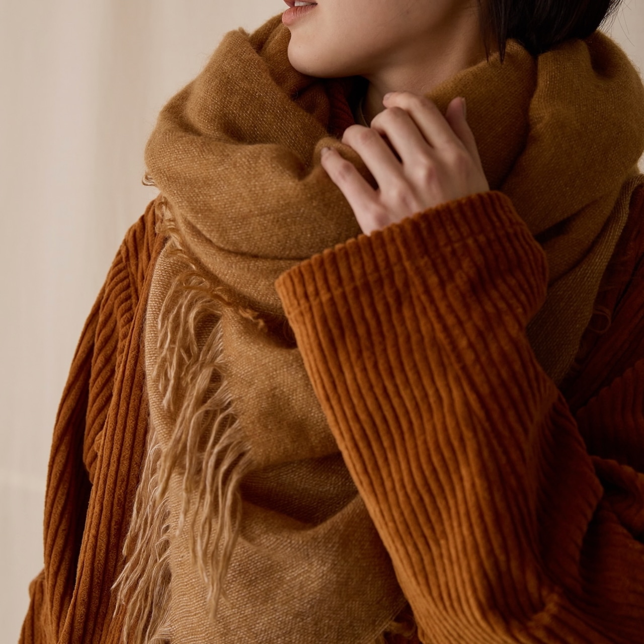 suzuki takayuki (スズキタカユキ) shawl モヘヤ×カシミヤ 大判ショール