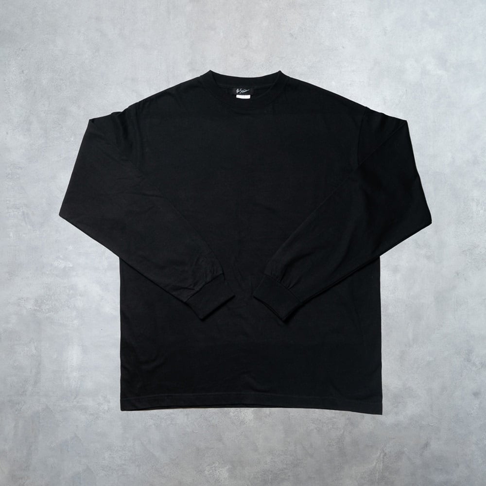 バックプリントプレミアムロングスリーブTシャツ（square黒） | Re Strada