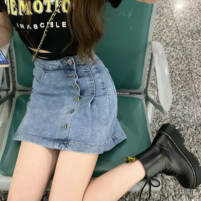 ウェストスリムスタンダードスカート サマーカジュアルAラインショート レトロ 夏物 モンロー76607220949