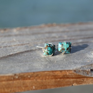 turquoise silver earring