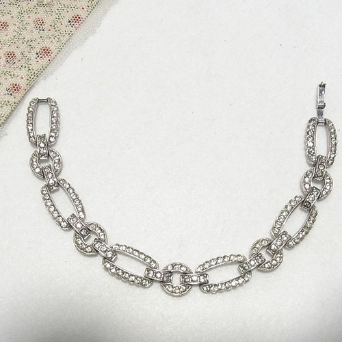 クリアなラインストーンのブレスレット　ヴィンテージブレスレットのセール通販  10572BR