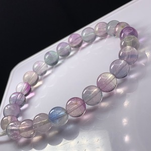 f110 ほんのり優しい色合い☆グラデーションフローライトブレスレット