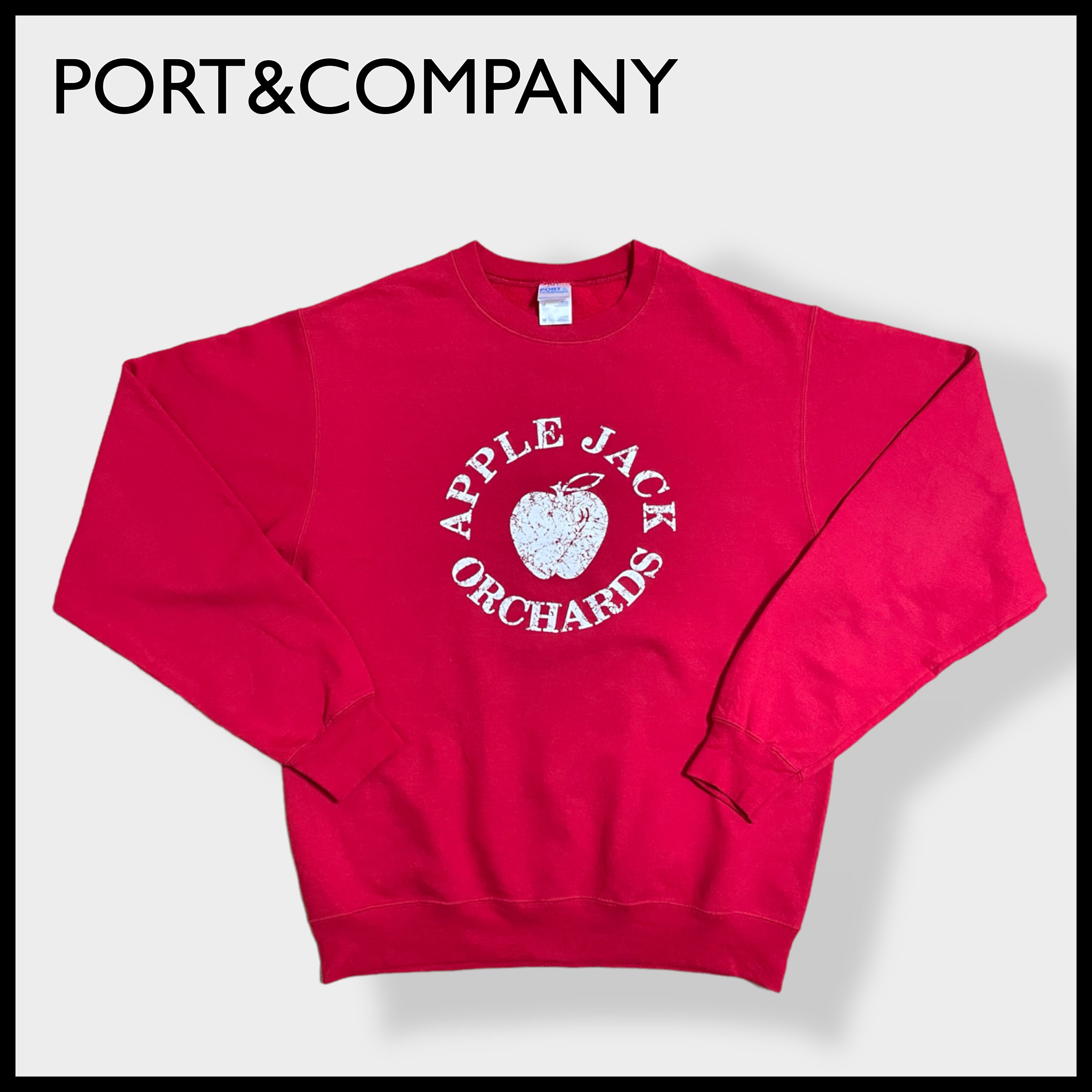 PORT&COMPANY】 果樹園 リンゴ 林檎 プリント STAFF バックロゴ