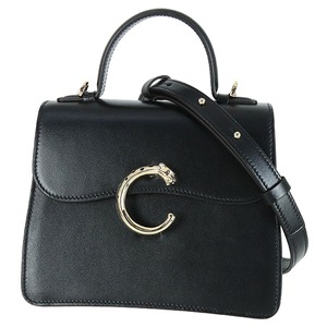 New CARTIER カルティエ ミニバッグ パンテール C ドゥ カルティエ カーフレザー ブラック L1002325 2WAY ショルダーバッグ ハンドバッグ 黒 新品