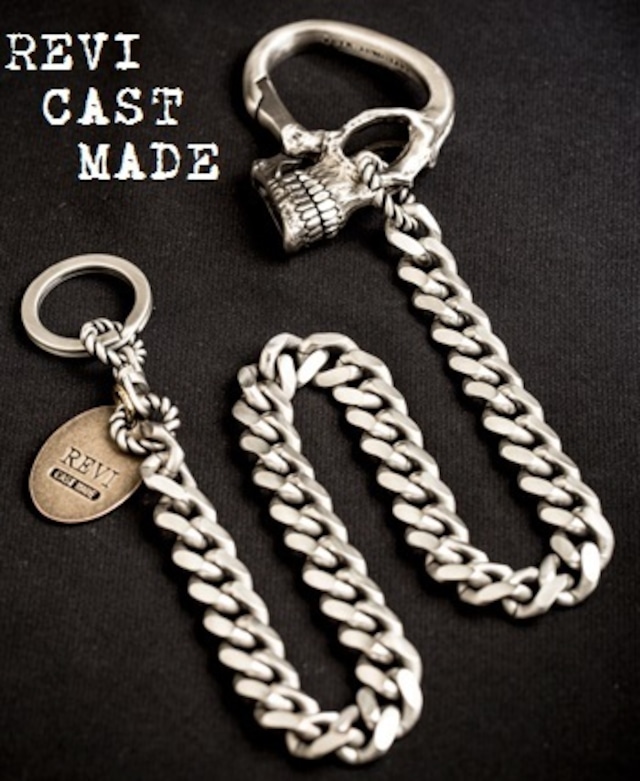 REVI CAST MADE / レヴィキャストメイド「Aloud Wallet Chain Flatlink」ウォレットチェーン カラビナ スカル ドクロ シルバー アクセサリー キーリング キーチェーン ロック パンク ROCK PUNK バイカー バンド メンズ レディース ギフト ラッピング無料 ステージ衣装 Rogia