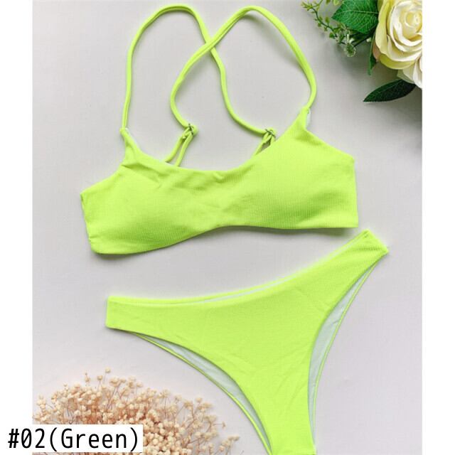 送料無料 GNIMセクシーバンドー水着女性2ピースマイクロビキニセット