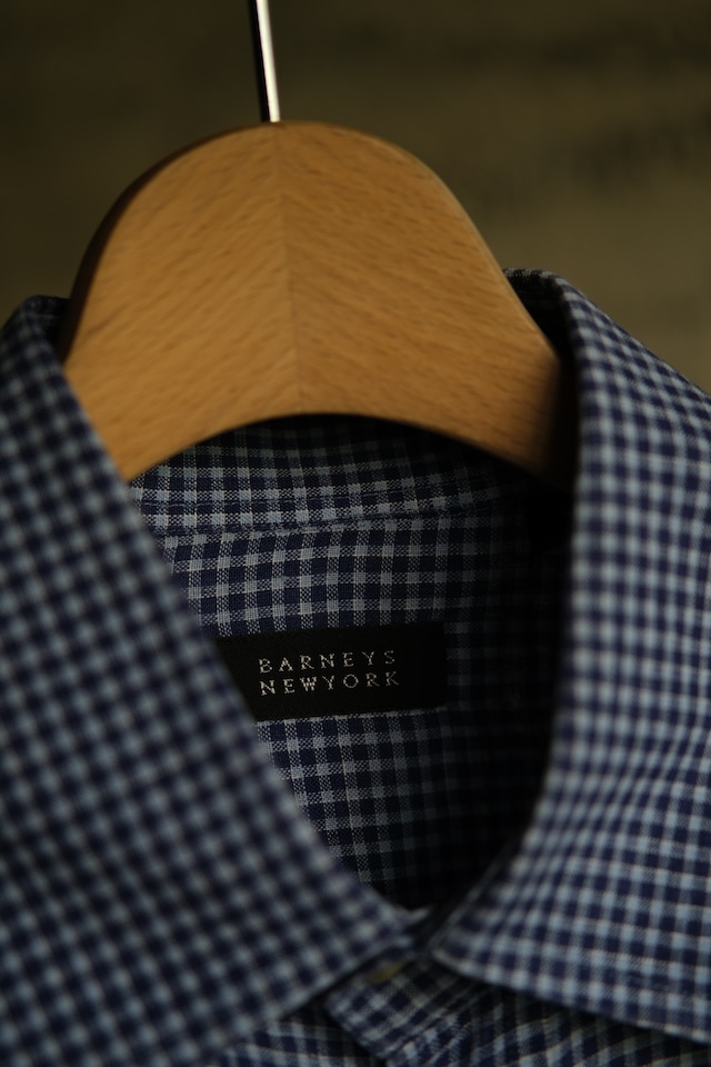 Utah/"BARNEYS NEWYORK" gingham check linen shirt