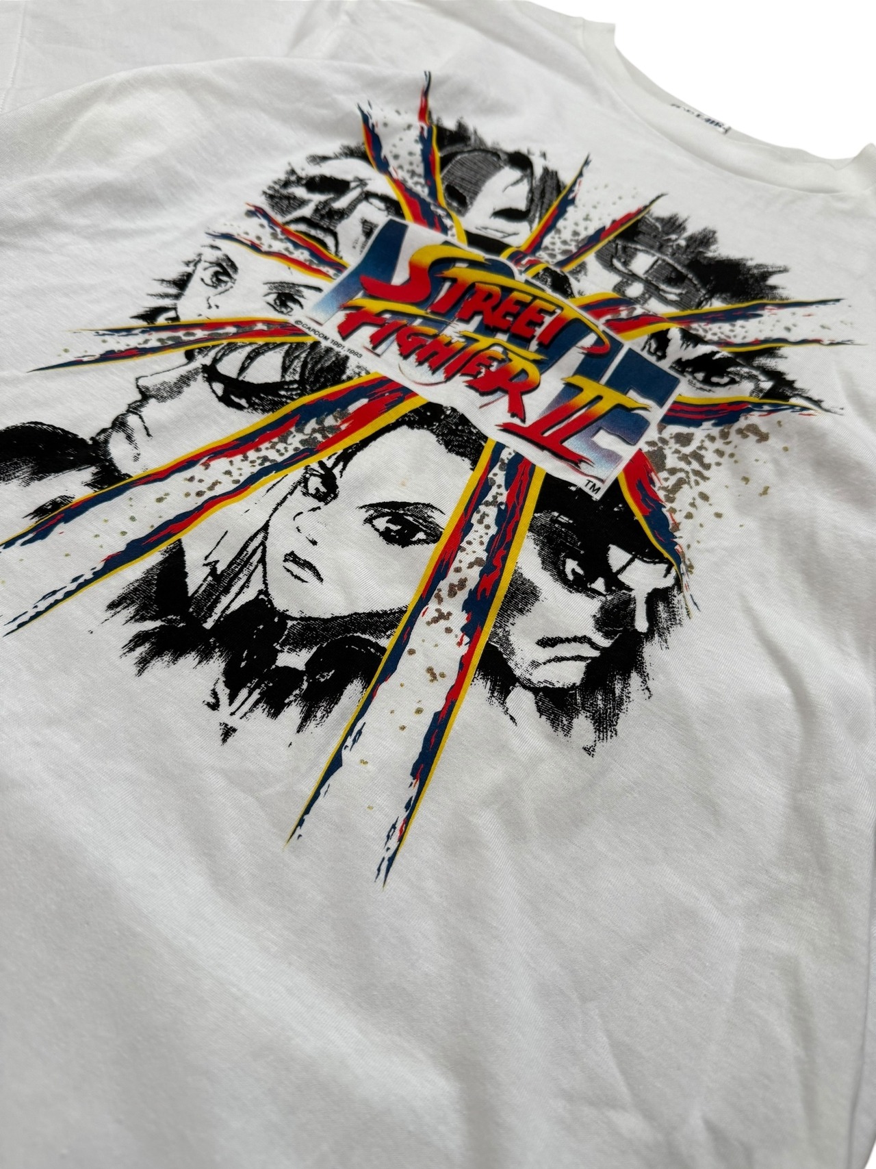 VINTAGE(ヴィンテージ) 90's Street Fighter 2 Movie T-shirt 90年代 ストリートファイター2 ムービー Tシャツ M~L ホワイト TOP FAIRボディ