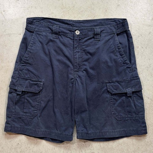 【00s】Columbia カーゴショーツ ハーフパンツ 短パン メンズ W36 紺/NAVY VINTAGE フェード コロンビア アウトドア コットン 正規品 古着
