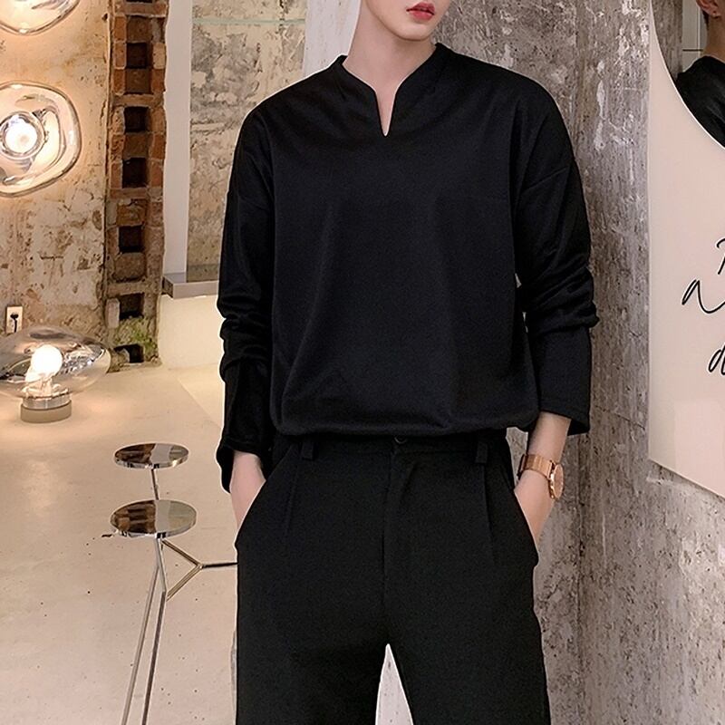 キーネック ロングTシャツ 2カラー LB0447