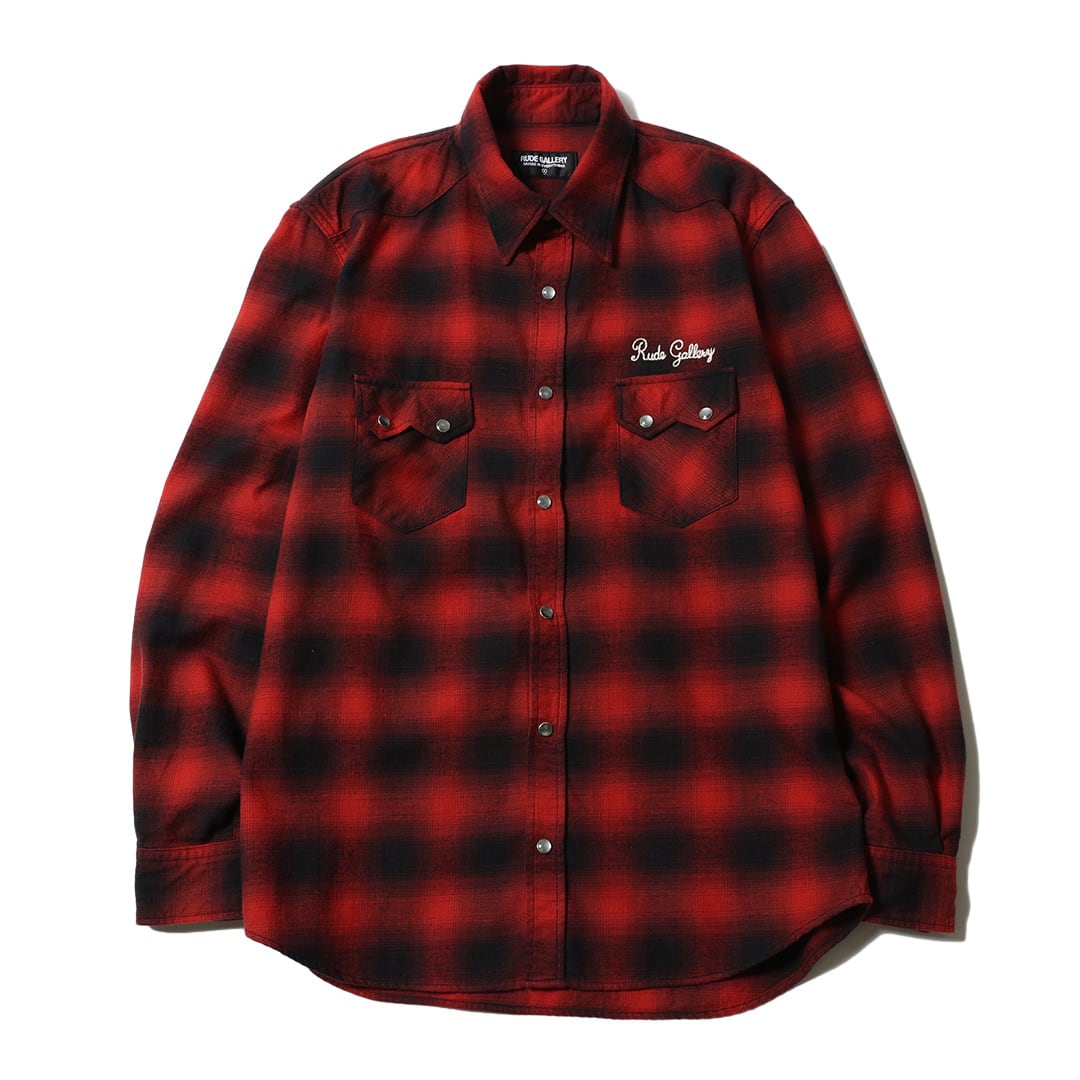 RUDE GALLERY : OMBRE CHECK WESTERN SHIRT | Gusset