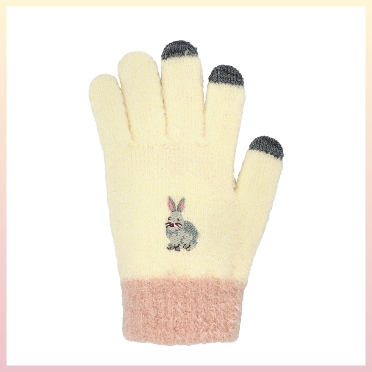 スマホ手袋 パステルカラー うさぎ
