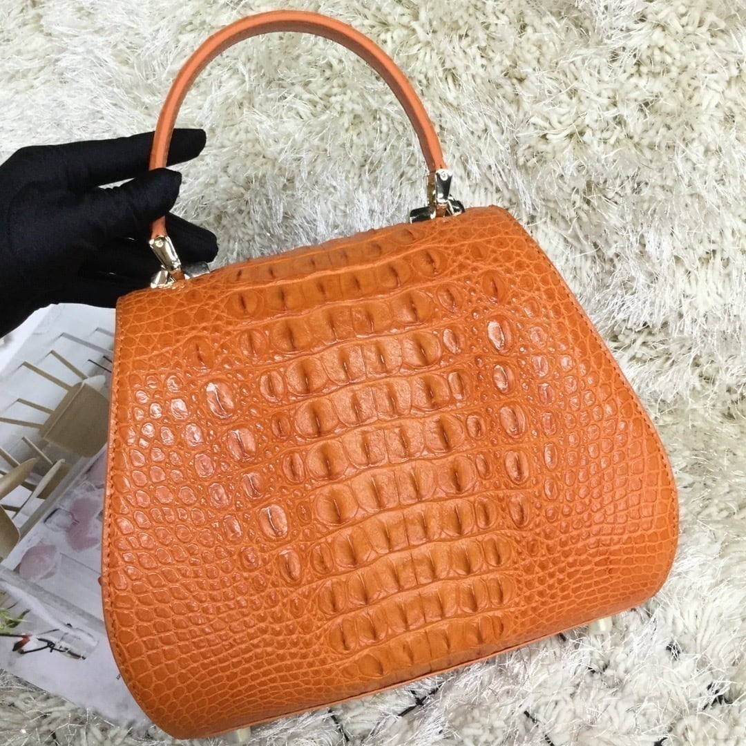 クロコダイルレザー ワニ革本物 鰐革 骨革使用 ハンドバッグ クロコダイルレザー ワニ革本物 鰐革 骨革使用 ハンドバッグ