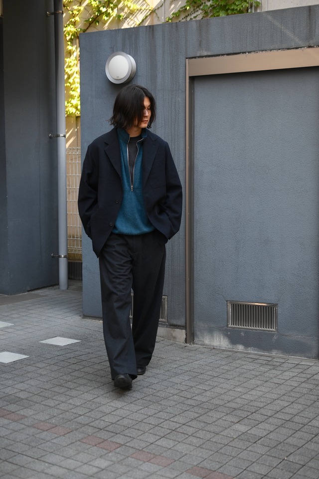 A.PRESSE / Vintage Silk Fleece Harf ZIP Jacket (Blue)