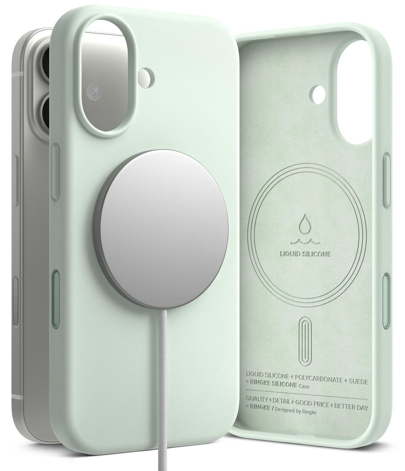 【Ringke】iPhone 17 対応 ケース シリコン(マグネットソフトミント)