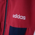 90s adidas ベロアトラックジャケット 赤×ネイビー アディダス