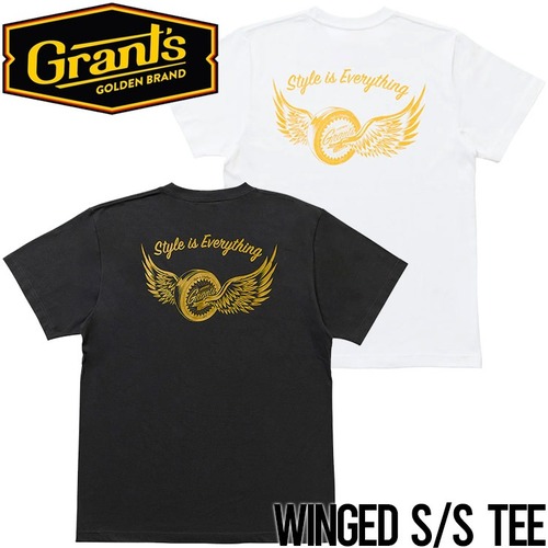 半袖Tシャツ バックプリントTEE Grants Golden Brand グランツゴールデンブランドWINGED S/S TEEBLKL