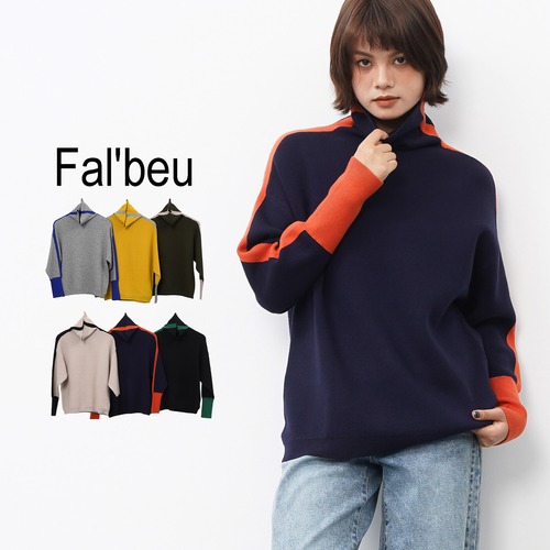 【新作】配色ライン　デザインニットプルオーバー　展開