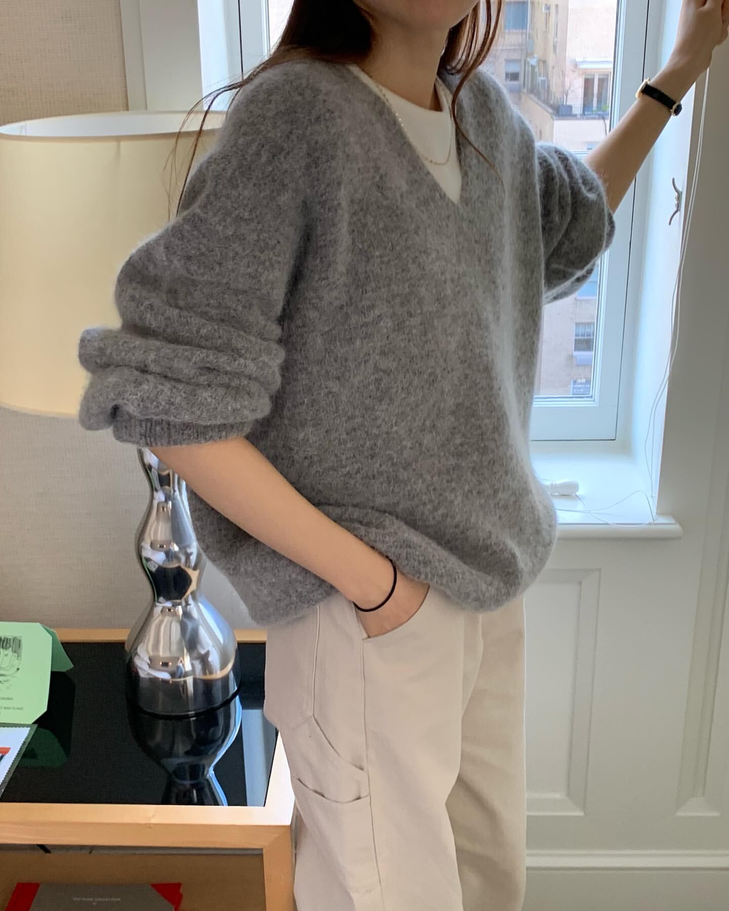 (予約) ounce / Alpaca volume v knit / 3color