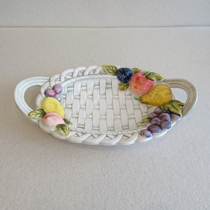 ハンドペイント 陶器のフルーツバスケット