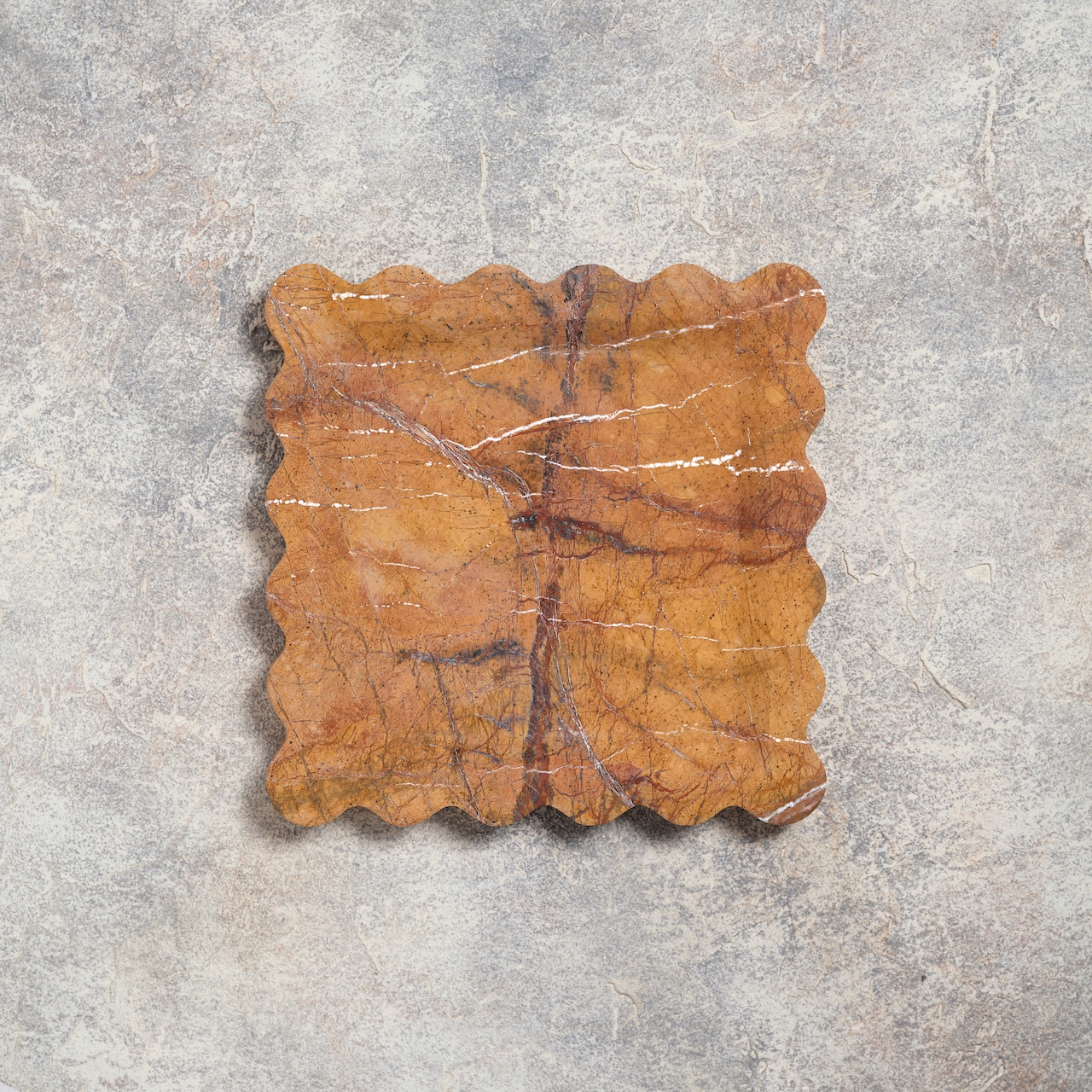 MARBLE SQUARE DECO TRAY - Rainforest Brown marble
